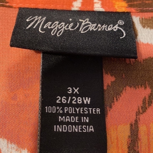 D womens Maggie Barnes button front long sleeve plus size blouse 3X. EUC - Picture 4 of 4